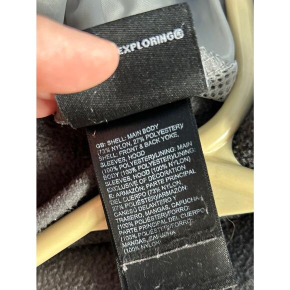 The North Face Boys Hooded Dryvent Two Tone Parka Rain Jacket Black Gray Size XS - Picture 10 of 12